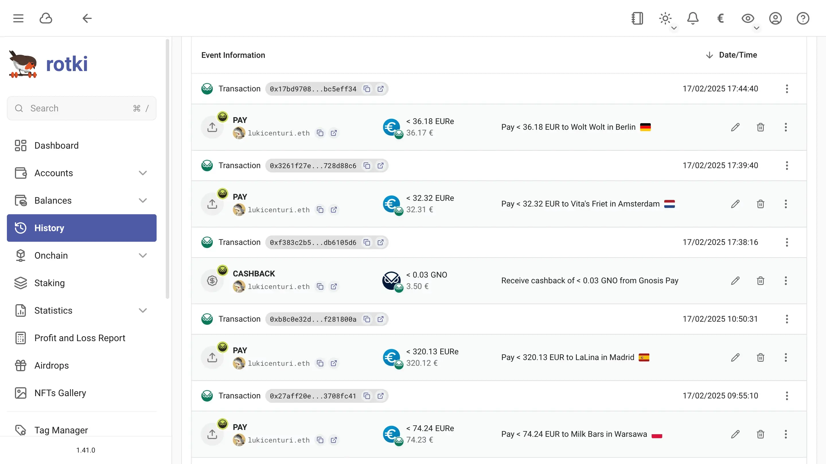 Gnosis Pay payments and cashback